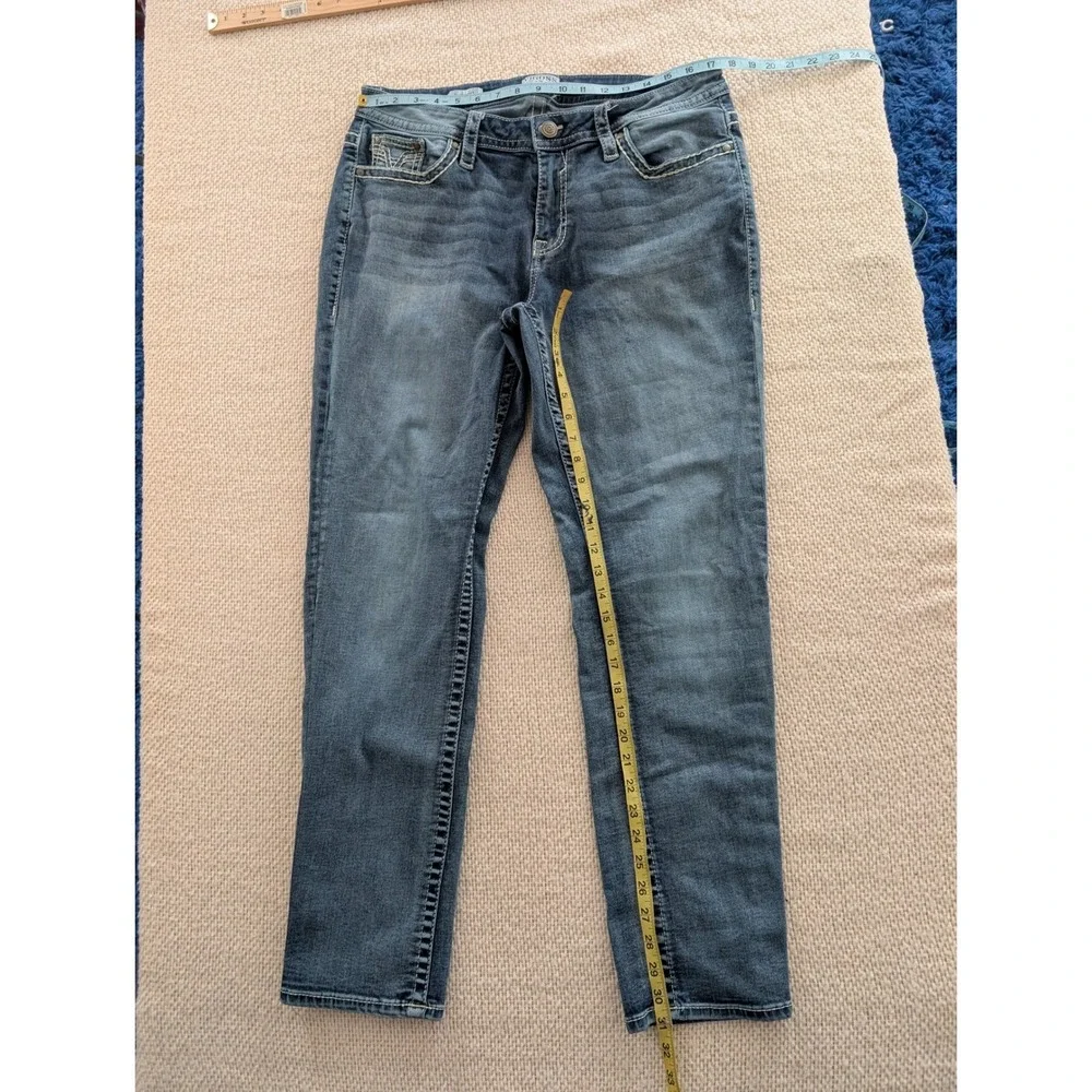Vigoss‎ Slim Boot Jeans Womens 16 Medium Wash Embroidered Back Pockets Denim